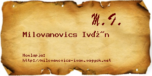 Milovanovics Iván névjegykártya